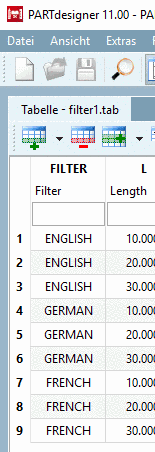 Filtervariable "FILTER"