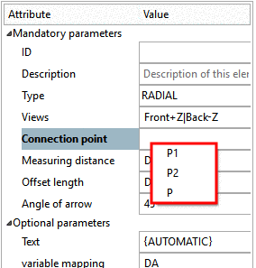 Selection of the "Connection point" in the context menu