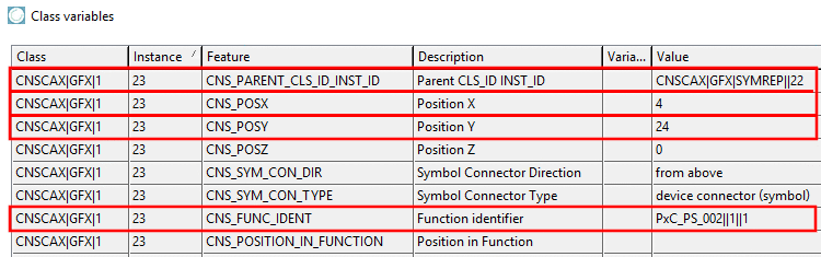 Attributes of the class CNSCAX|GFX|1 (Symbol connector)