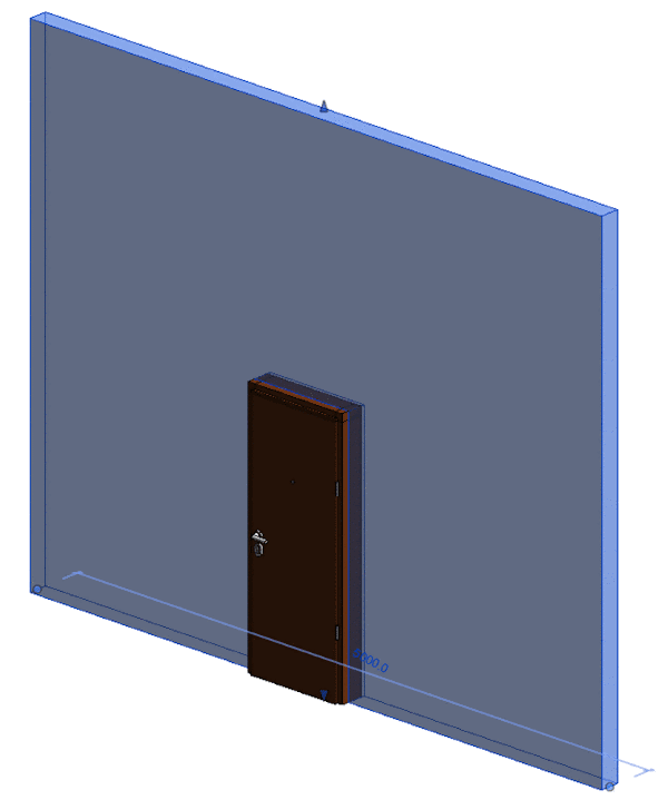 Sample result of placed door in Revit