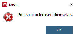 Exemplary error: Edges cut or intersect themselves.