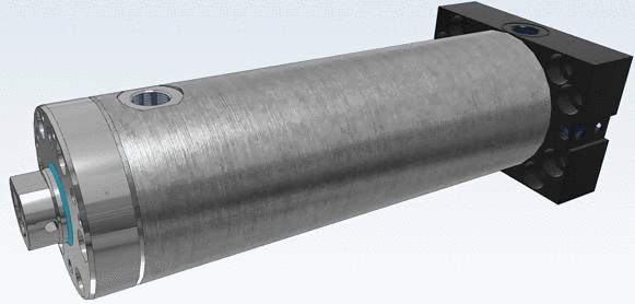 AHP cylinder: Chrome, brushed metal and cast iron