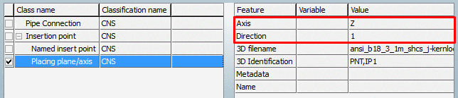 "Axis" and "Direction" set