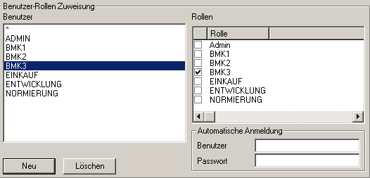 Benutzer-Rollen Zuweisung - BMK3