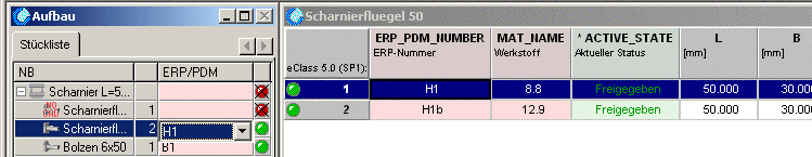 Baugruppe ohne ERP-Nummer - Selektion Scharnierflügel