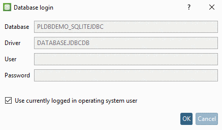 "Use currently logged in operating system user" activated