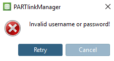 Invalid username or password!