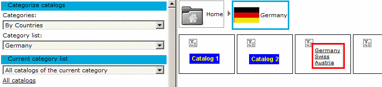 In the Tooltip those countries are shown, for which the selected catalog is available.