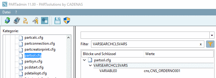 PARTadmin: Declaration of variables to be displayed