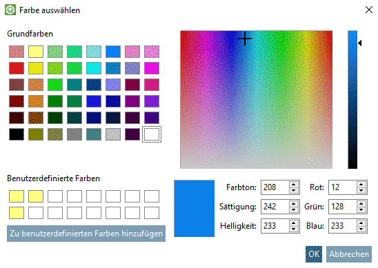 Dialogfenster Farbe auswählen