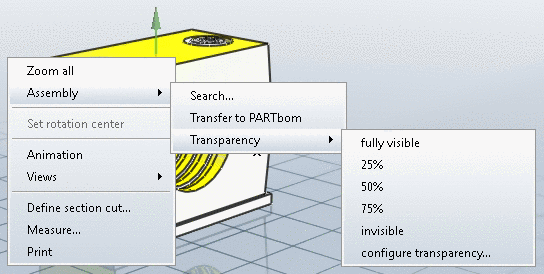 Context menu: Assembly - 3D view - outside