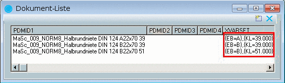 PDM ID information dialog box