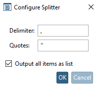 Configure "Splitter"