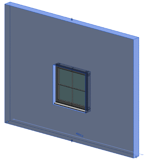 Beispielergebnis eines platzierten Fensters in Revit