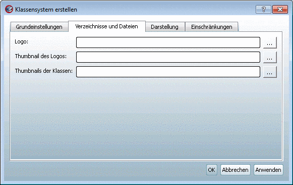 Registerseite "Verzeichnisse und Dateien"