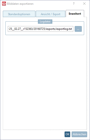Exportmodus: Dateien exportieren -> Registerseite "Erweitert"