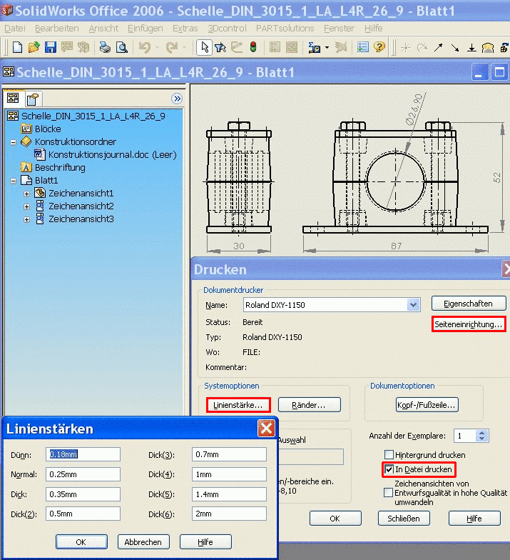 Zeichnung im CAD erstellen