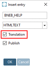 Insert entry -> Translation