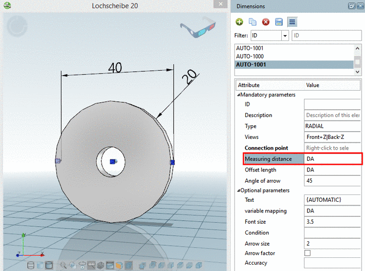 Example "Measuring distance" in 3D