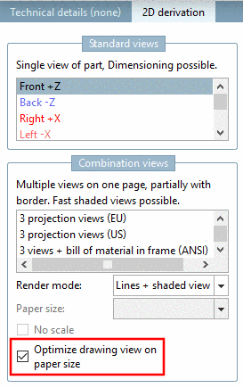 Optimize drawing view on paper size (Shortened view)