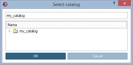 Dialog box "Select catalog"