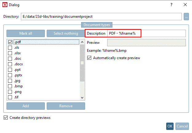 Select document type