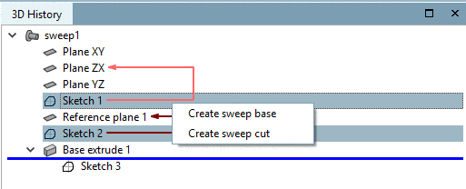 Create sweep base / Create sweep cut