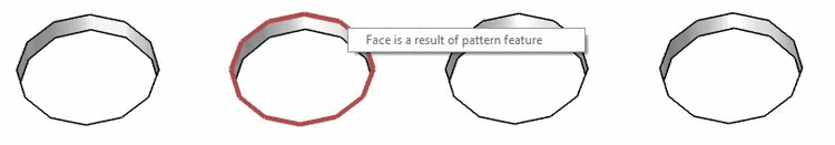 Incorrect use: Note "Face is a result of pattern feature" is displayed