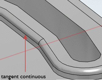 Automated application of tangent continuous on all adjoining, fitting edges