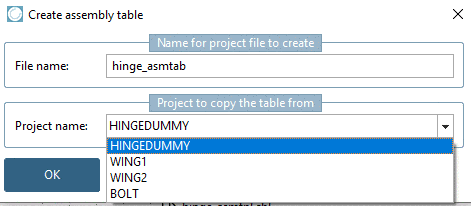 Create assembly table