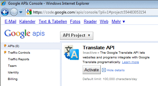 Translate API