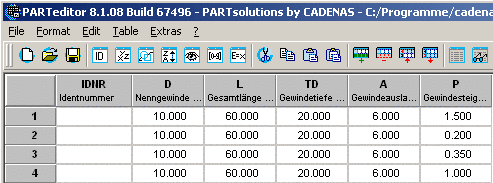 PARTeditor - Table