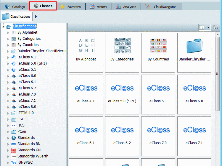 PARTdataManager: Classifications at a glance