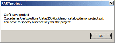 Error message - Saving without license key