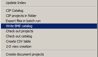 PARTproject - context menu