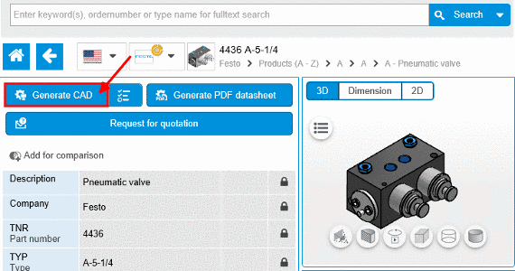 Generate CAD (example Supplier-Portal)