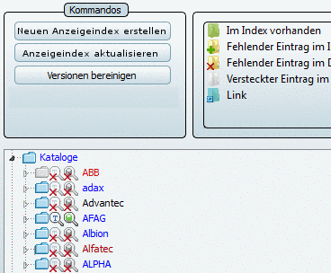 Indexverwaltung am Clientrechner bzw. im User-Modus
