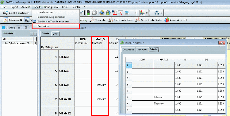 Zusatzspalte "MAT_X" in der 23d-libs-Tabelle
