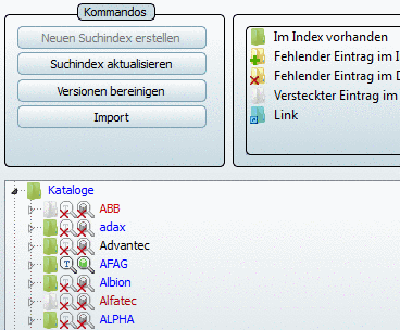 Indexverwaltung am Clientrechner bzw. im User-Modus