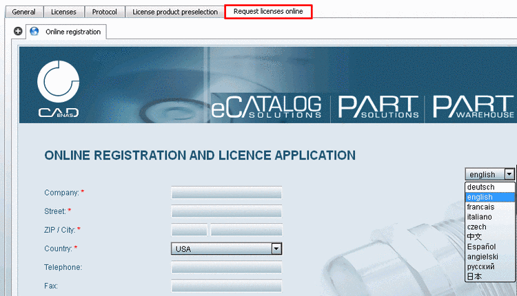 Online registration and licensing