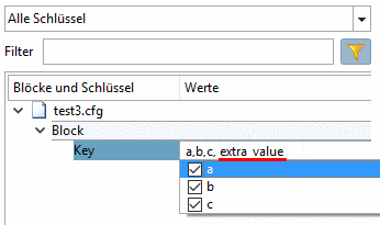 The user may click into the input field and set an entry there.