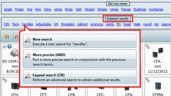 Modify search with related terms