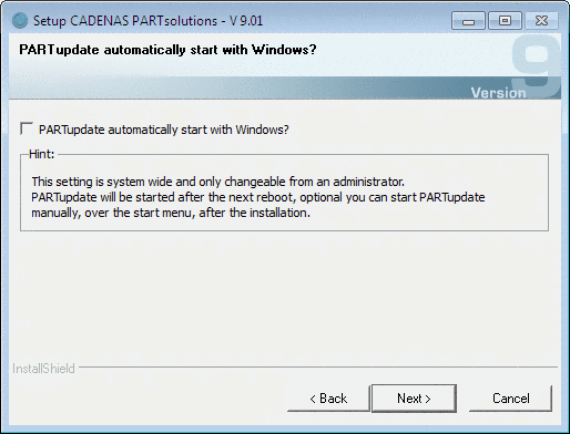 PARTupdate automatically start with Windows?
