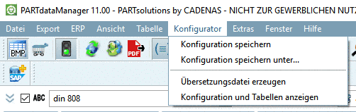 Configurator menu