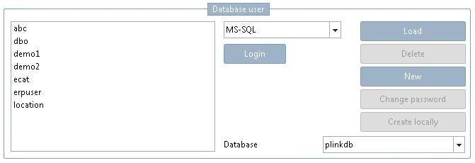 Created database users