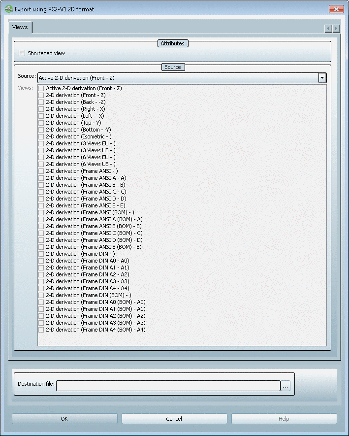 "Export using PS2-V1 2D format" dialog box