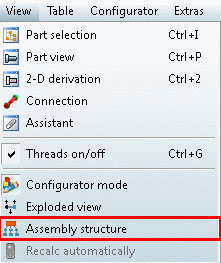 Menu: Assembly structure