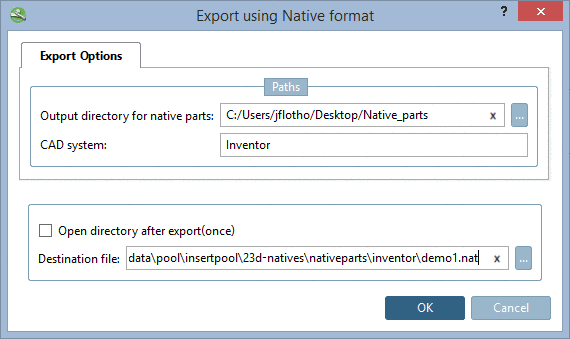 Export in native format