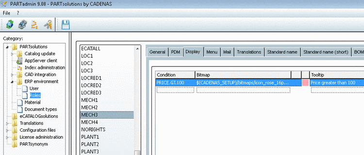 PARTadmin - Status indicating bitmaps for table view