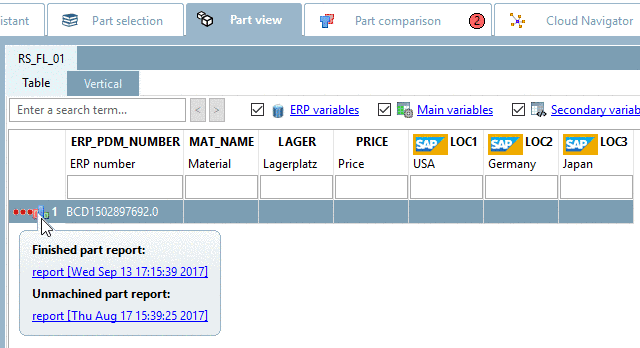 Table with report icon